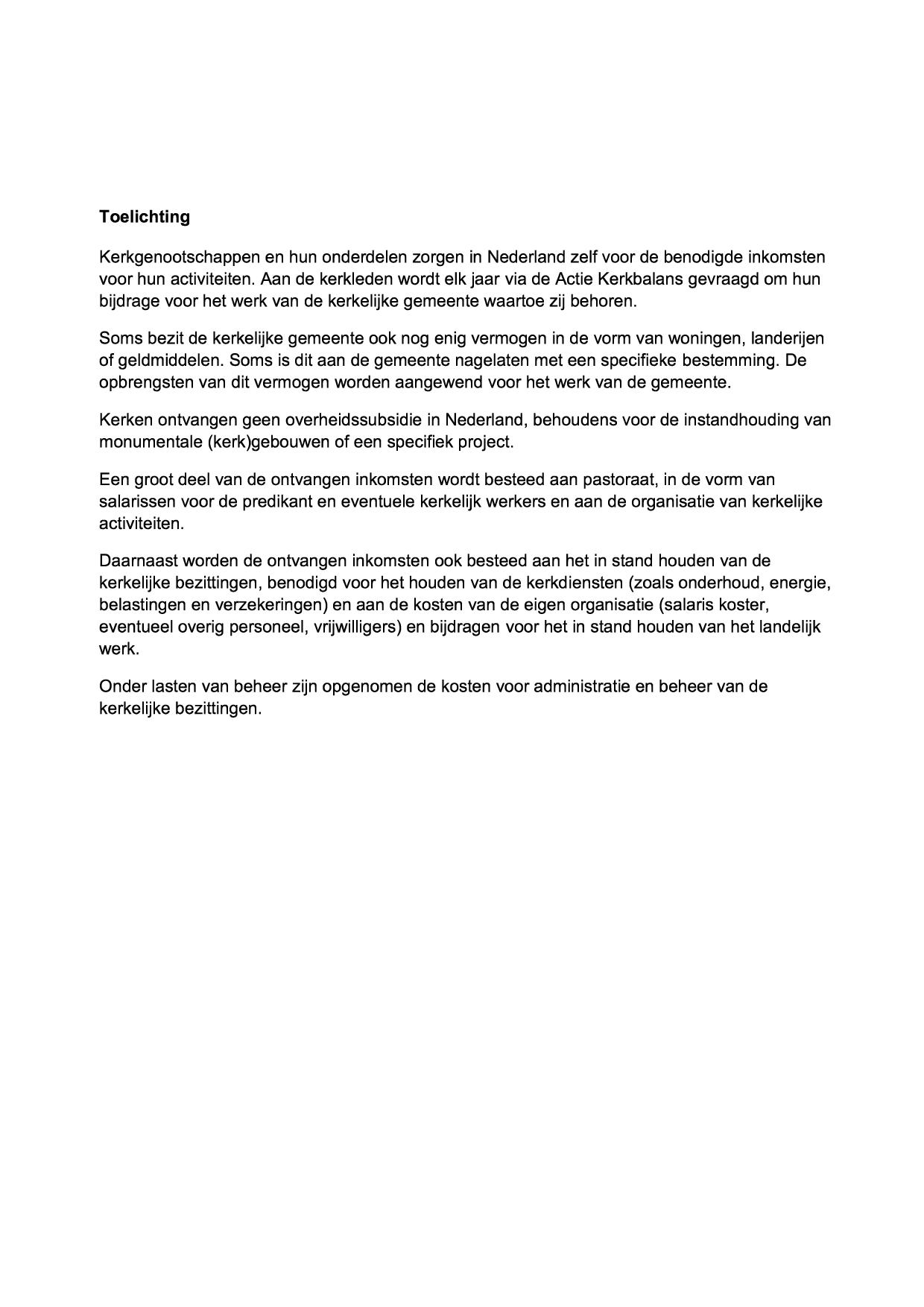 ANBI transparantie gegevens kerkelijke gemeente 2026